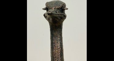 Struisvogel messing polystone 10x7,5x28,5cm