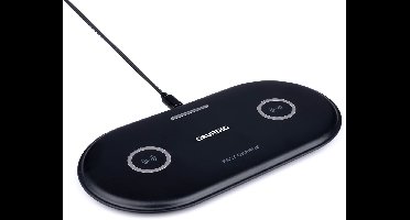 Grundig Qi Draadloze Oplader | Snellader | 2 x 10W | Incl. USB-Oplaadkabel | Zwart