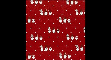 Inpakpapier, rood, Scandinavische kerstkabouter, B: 50 cm, 80 gr, 5 m/1 rol