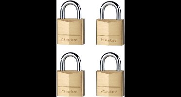 MasterLock Hangslot - Massief Messing - 20 mm - 4 stuks - 120EURQNOP
