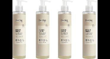 Derma Eco Shampoo - Parfumvrij - Met Amandelolie - Voor Gevoelige Hoofdhuid -Hypoallergeen - 4 x 250 ml
