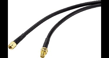 SpeaKa Professional Antenne Verlengkabel [1x RP-SMA-stekker - 1x RP-SMA-bus] 10.00 m Zwart