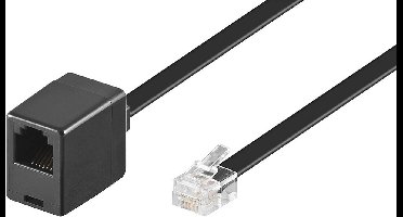 RJ12 - RJ12 telefoon verlengkabel / zwart - 15 meter