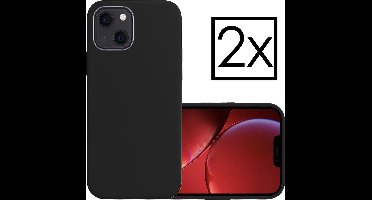 Hoesje - 2 Stuks - Geschikt voor Apple iPhone 14 Plus - Sterk & Shockproof - Case Siliconen - Back Cover - Telefoon Hoes - Zwart