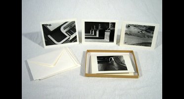 Alain Ceccaroli - Vintage dubbele kaarten - Zwart-wit - Set van 3x4 kaarten met eco-katoen enveloppen