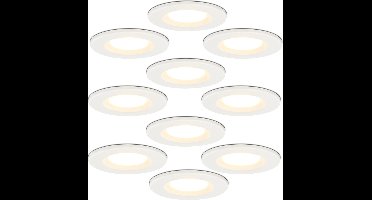 HOFTRONIC - 10x Venezia Badkamer spotjes Wit - Kleine inbouwdiepte 45mm - 2700K Extra warm wit - IP65 inbouwspots voor badkamer, keuken en woonkamer - 6 Watt 650 Lumen