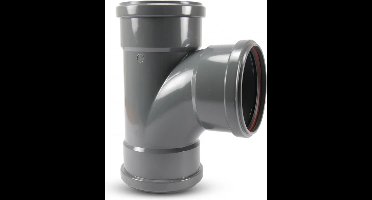 T-stuk 87° PVC-U 125 mm SN4 manchet grijs KOMO/BENOR