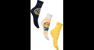 Minions - sokken Minions - Rise of Gru - jongens - 3 paar - maat 23/26