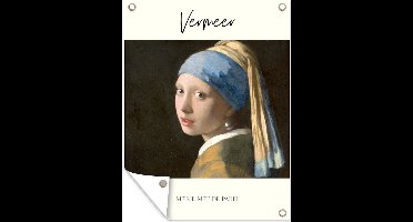 Tuin decoratie Kunst - Het meisje met de parel - Johannes Vermeer - 30x40 cm - Tuindoek