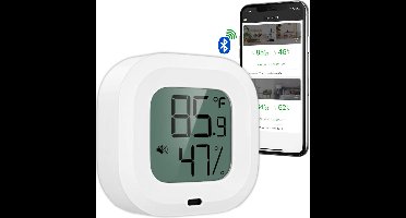 YUCONN Slimme Hygrometer Bluetooth - Thermometer binnen en buiten - Weerstation Draadloos - Luchtvochtigheidsmeter - Temperatuurmeter - Digitaal gratis YUCONN app