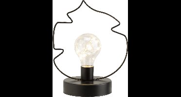 Cosy & Trendy Tafellamp - Blad - LED - Lichtkralen - H21cm - Zwart