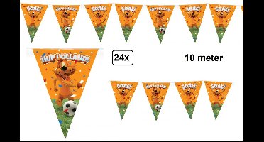 24x Vlaggenlijn Hup Holland Loekie oranje 10 meter - WK Oranje Holland voetbal goal Nederland