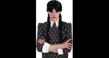 Pruik - Wednesday - Zwart met lange vlechten - Luxe