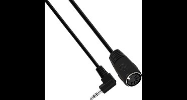 DIN 5-pins (v) - 3,5mm Jack (m) haaks audiokabel / zwart - 1,5 meter