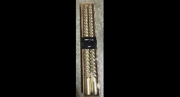 Decostar - Set van 2 kaarsen - 30 cm - goud - kaarsen - kaars - kerst - swirlkaarsen per 2 verpakkingen