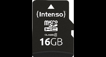 (Intenso) 16 GB MicroSD geheugenkaart Class 4 - 16GB - met SD adapter (3403470)