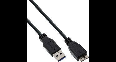 USB Micro naar USB-A kabel - USB3.0 - tot 2A / zwart - 0,50 meter