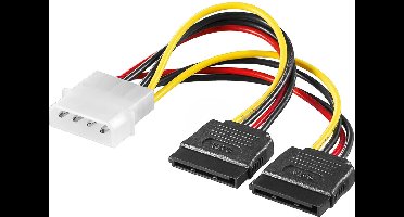 Goobay Pc Y-stroomkabel/stroomadapter, 5.25-stekker naar 2 x SATA