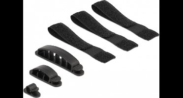 Kabelhouder en haak-en-loop tape set 6 stuks