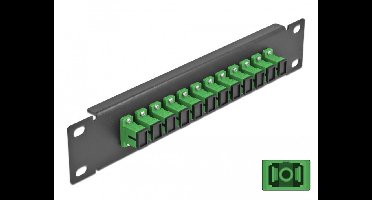 10 inch glasvezel patch panel 12 Poort SC Simplex Green 1U Zwart
