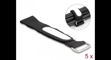 Haak-en-lus kabelbind met lus- en label Tik L 203 x W 20 mm zwarte 5 stuks