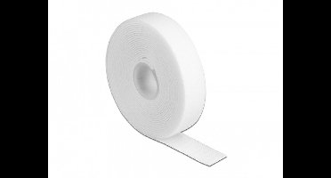 Haak-en-lus tape op rol l 3 meter x w 20 mm wit