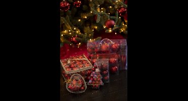 Cosy&Trendy Kerstballen Ø 6 cm - Rood assorti - Set-48