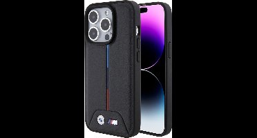 iPhone 15 Pro Max Backcase hoesje - BMW - Effen Zwart - Kunstleer