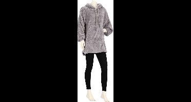 Apollo Huggle Hoodie Dames Effen - Donker Grijs - Fleece - One Size - Hoodie deken