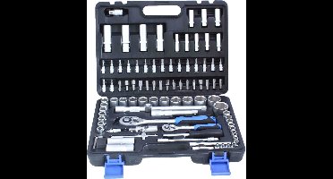 doppenset - 1/2 en 1/4 duims - doppendoos - gereedschapsset - ratelset - 94 delig - satra - asta