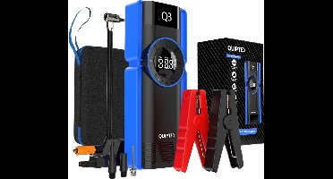 Quipted Q3 12V Jumpstarter voor Auto - 2500A 20.000 mAh - Met Compressor - 6 in 1 Starthulp met Powerbank - LED Zaklamp en SOS Noodlicht