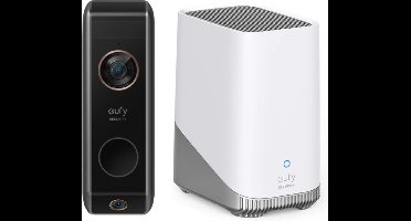 eufy Video Deurbell Dual 2 Pro met HomeBase 3 - 2K-resolutie - Doorbell - dubbele camera's - pakketdetectie - gezichtsherkenning - draadloze installatie