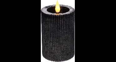 Ideas 4 Seasons - LED pilaarkaars groot - Zwart - Ø 7 cm x 10 cm