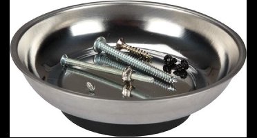 Toolland Magnetische gereedschapsschaal, voor het vasthouden van gereedschap, schroeven, boren en spijkers, Ø 11 cm roestvrij staal, metaal