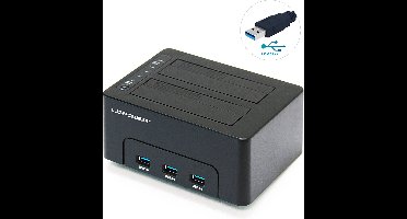 External Dual Docking Duplicator USB 3.0 - SATA SSD/HDD Dual Docking HD Duplicator - Cloning HD - USB 3.0 Harde Schijf 2.5 & 3.5 SATA HDD Docking Station 3 poorts HUB