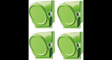 *** 4 x Magneetclip, whiteboardmagneet, whiteboard magneet, koelkastmagneet, klembordmagneet, koelkastmagneten, Groen, magnetisch - van Heble® ***