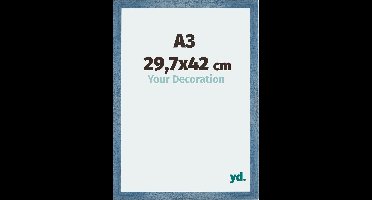 Your Decoration - Fotolijst A3 29,7x42 cm - MDF - Helder Blauw Geveegd - Mura