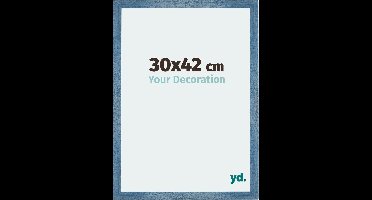 Your Decoration - Fotolijst 30x42 cm - MDF - Helder Blauw Geveegd - Mura