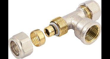 Bonfix Alu-knel messing knelkoppeling T-stuk 20mm met 1/2 binnendraad FRpF