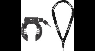 AXA Solid Plus Ringslot Zwart + AXA RLC Insteekketting 140 cm 5,5 mm Zwart