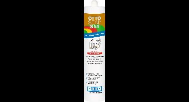 Ottoseal S51 vloerkit silicone - 310 ml koker - wolkengrijs - brandvertragend voor pvc en vinyl