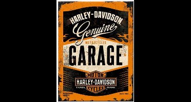 Harley Davidson Garage.  Koelkastmagneet 8 cm x 6 cm.