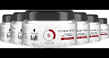 Taft - Extreme Freezing Styling Gel - Haarstyling - Haargel - Extra Zacht en Hold - Sterke Fixatie - Korte Haartypes - Voordeelverpakking - 6x 250 ml