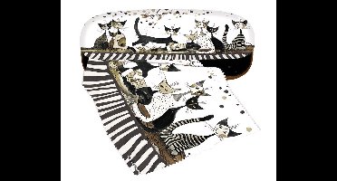 Luxe brilkoker met poetsdoek van Rosina Wachtmeister Sepia Cats