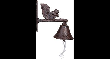 Deurbel eekhoorn 19,1 cm hoog - gietijzer - traditioneel - decoratief - tuindecoratie - voor buiten - rustiek - handgemaakt - cadeau - geschenk - Nieuwjaar - Verjaardag - Kerst