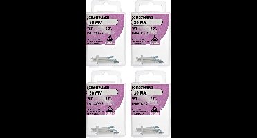 Deltafix Schroefduimen - 20x - gecoat metaal - 30 mm - wit - ijzerwaren bevestigsmaterialen