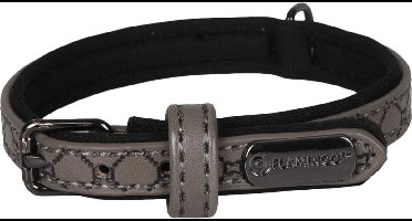 Hond Halsband met neopreen Patti Grijs XS 21-26cm 10mm