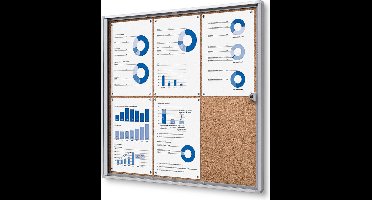 Indoor Vergrendelbaar Kruk Notitiebord Economy SCXS 6x A4 - Syna SCXSC6XA4