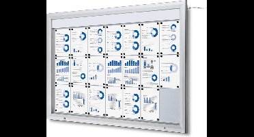 Vergrendelbaar Notitiebord Outdoor Verlicht Logo met Gasveer 21x A4 - Syna SCT21XA4PHLED - Horeca & Professioneel