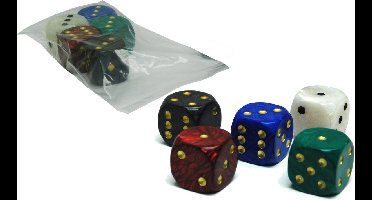 Hot games Dobbelsteen 1 stuks marmer 36mm